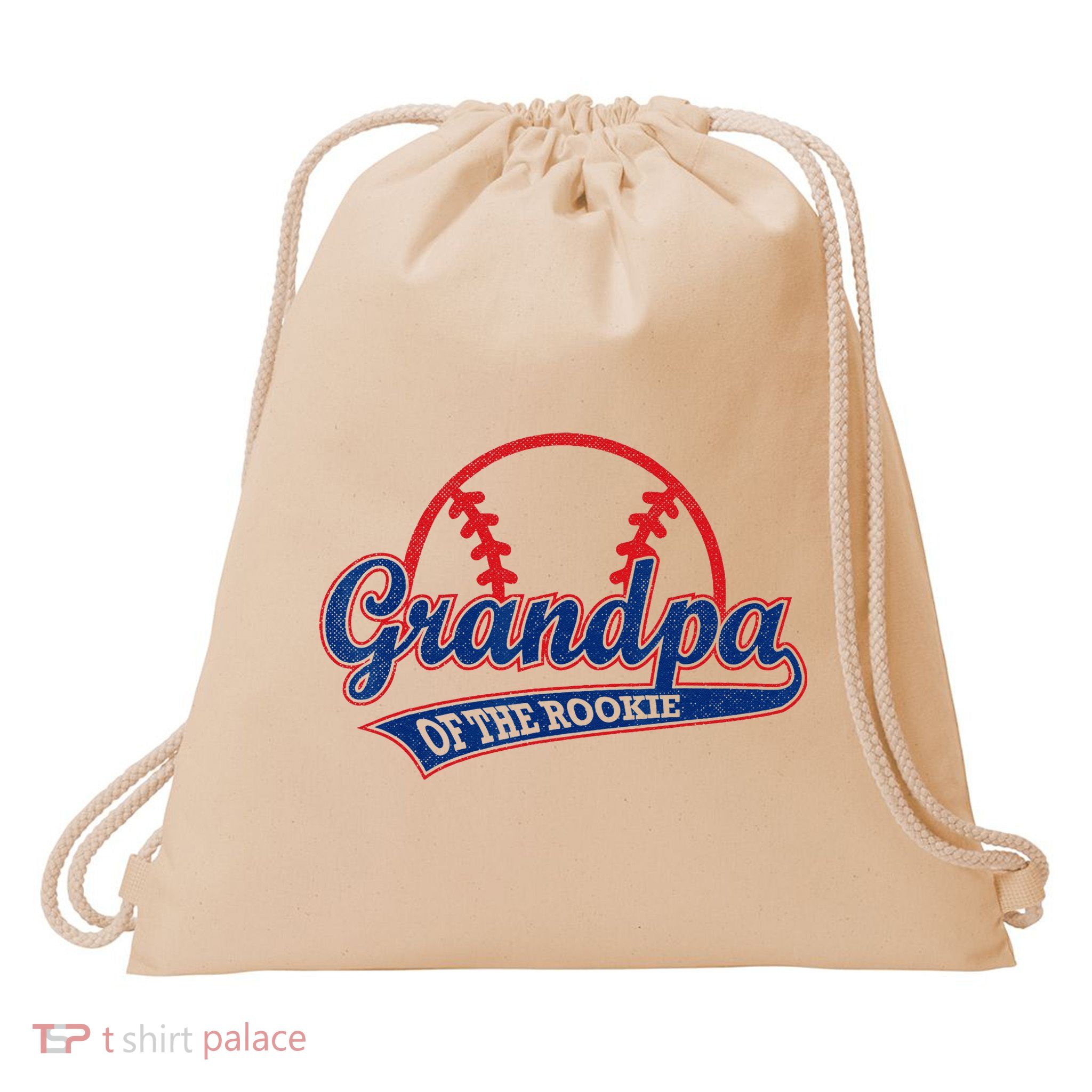 Funny Retro Baseball Grandpa Of The Rookie Drawstring Bag