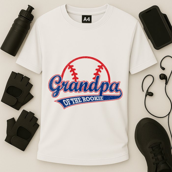 Funny Retro Baseball Grandpa Of The Rookie Cooling Performance Crew T-Shirt