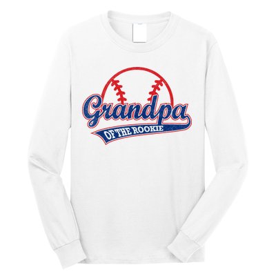 Funny Retro Baseball Grandpa Of The Rookie Long Sleeve Shirt