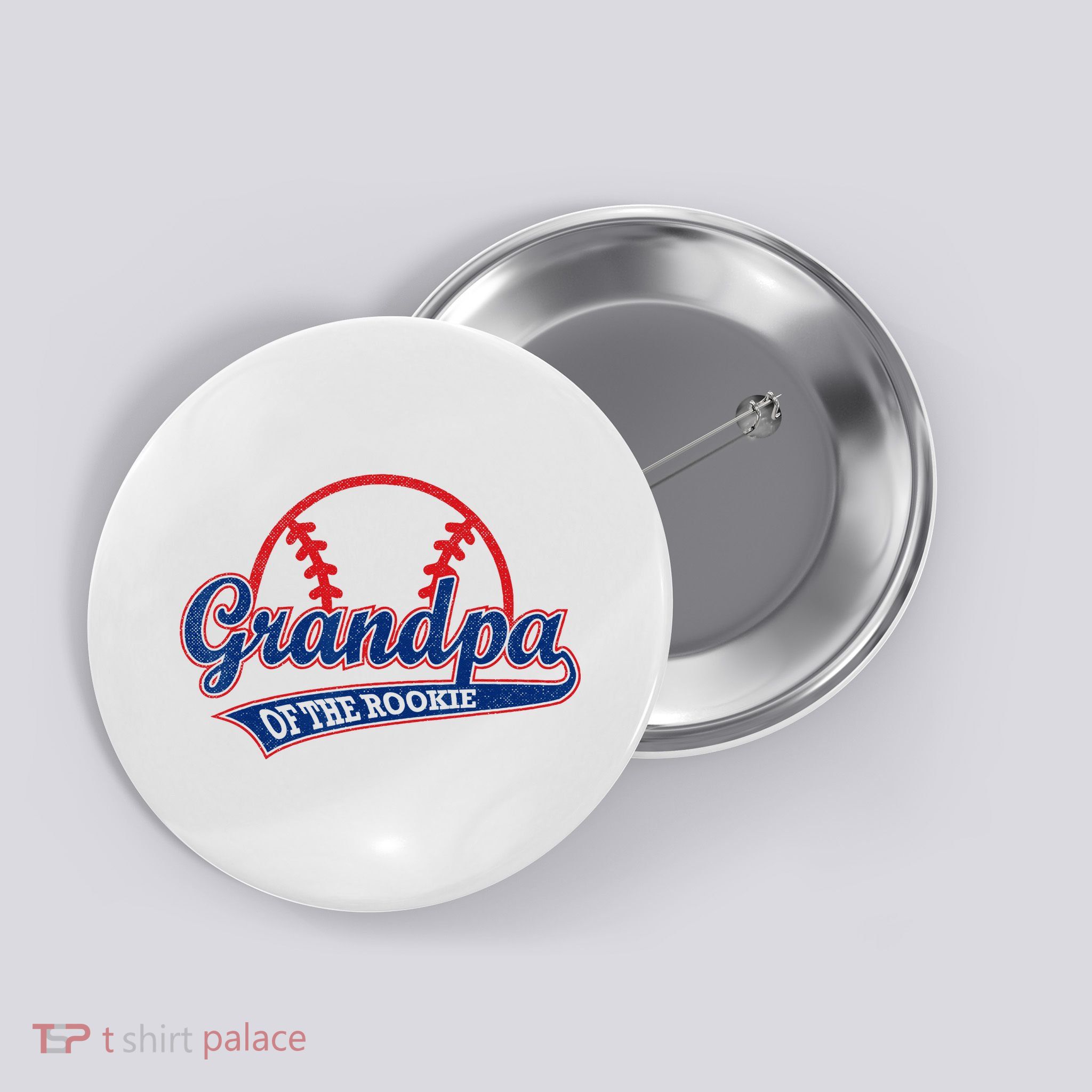 Funny Retro Baseball Grandpa Of The Rookie Button