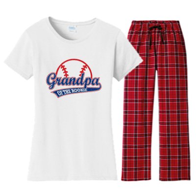 Funny Retro Baseball Grandpa Of The Rookie Women's Flannel Pajama Set