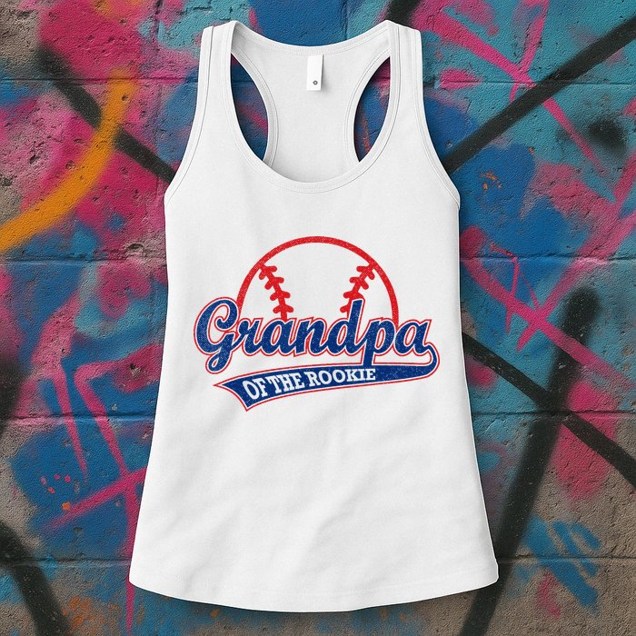 Funny Retro Baseball Grandpa Of The Rookie Womens Tank Top
