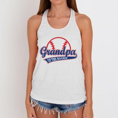 Funny Retro Baseball Grandpa Of The Rookie Women's Knotted Racerback Tank