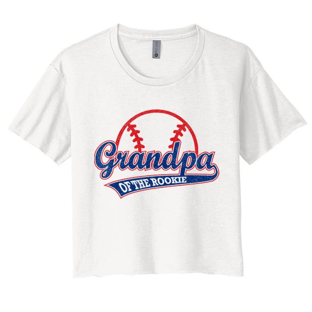 Funny Retro Baseball Grandpa Of The Rookie Crop Top