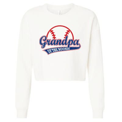 Funny Retro Baseball Grandpa Of The Rookie Cropped Pullover Crew