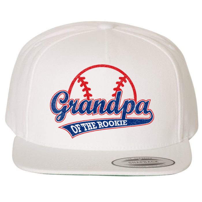 Funny Retro Baseball Grandpa Of The Rookie Wool Snapback Cap
