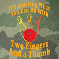 Funny Retro Bowling Ball Two Fingers And A Thumb Legacy Tie Dye Trucker Hat