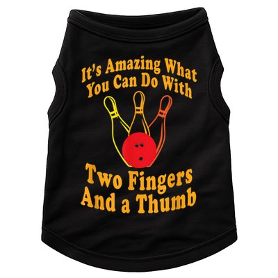 Funny Retro Bowling Ball Two Fingers And A Thumb Doggie Tank