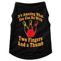 Funny Retro Bowling Ball Two Fingers And A Thumb Doggie Tank