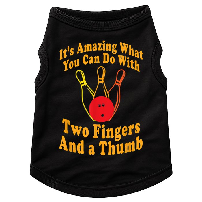 Funny Retro Bowling Ball Two Fingers And A Thumb Doggie Tank