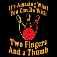 Funny Retro Bowling Ball Two Fingers And A Thumb Flatbill Hat