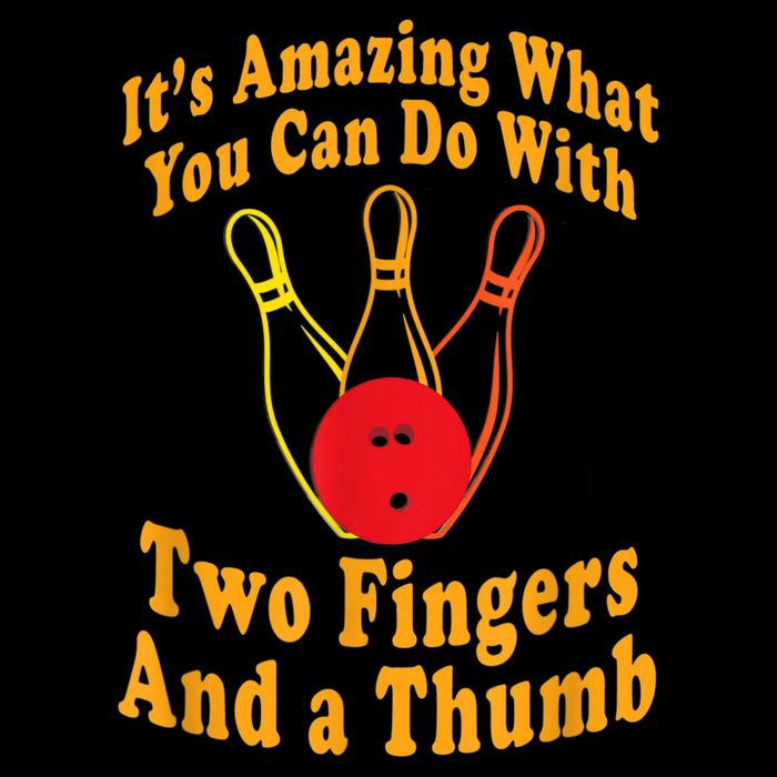 Funny Retro Bowling Ball Two Fingers And A Thumb Flatbill Hat