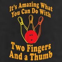 Funny Retro Bowling Ball Two Fingers And A Thumb Trucker Hat