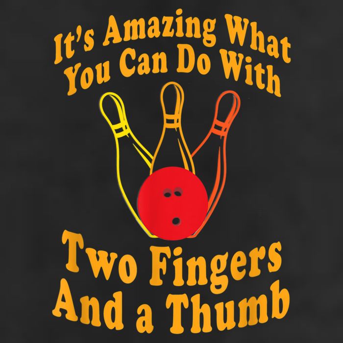Funny Retro Bowling Ball Two Fingers And A Thumb Trucker Hat