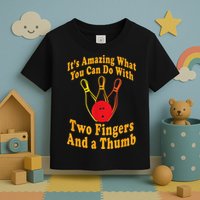 Funny Retro Bowling Ball Two Fingers And A Thumb Toddler T-Shirt