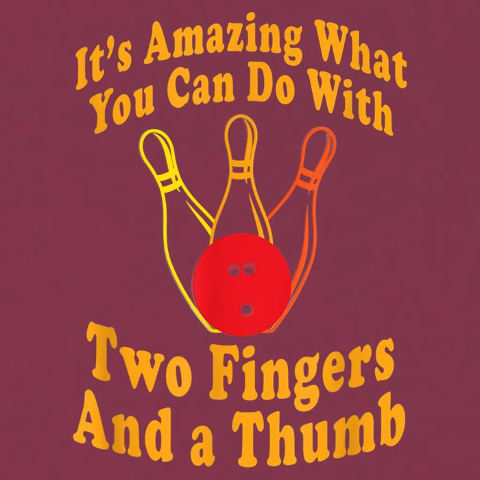 Funny Retro Bowling Ball Two Fingers And A Thumb 16oz Travel Tumbler