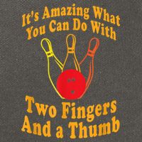 Funny Retro Bowling Ball Two Fingers And A Thumb Cotton Canvas Backpack