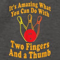 Funny Retro Bowling Ball Two Fingers And A Thumb Vector Backpack