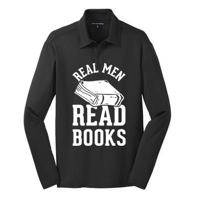 Funny Read Books Silk Touch Performance Long Sleeve Polo