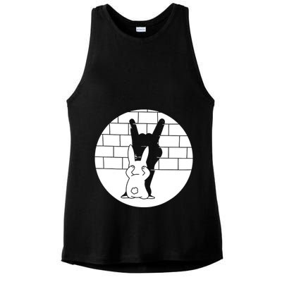 Funny Rabbit Bunny Animal Shadow Puppet Ladies PosiCharge Tri-Blend Wicking Tank