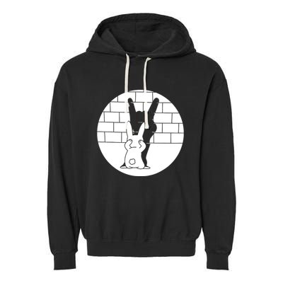 Funny Rabbit Bunny Animal Shadow Puppet Garment-Dyed Fleece Hoodie
