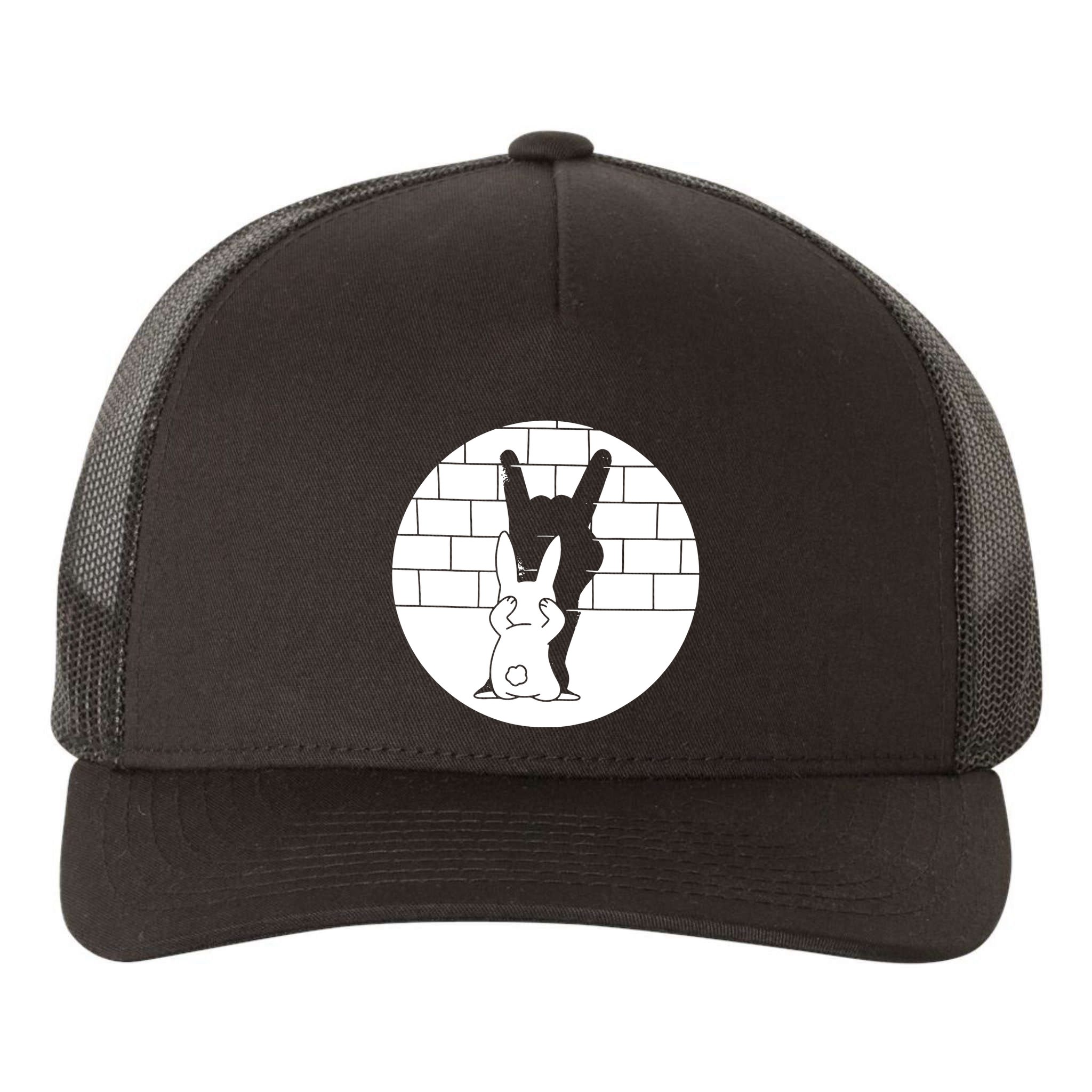 Funny Rabbit Bunny Animal Shadow Puppet Yupoong Adult 5-Panel Trucker Hat