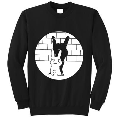 Funny Rabbit Bunny Animal Shadow Puppet Sweatshirt