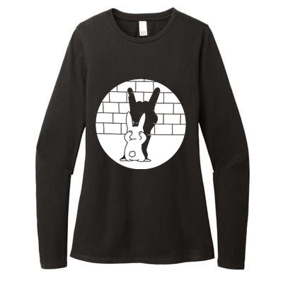 Funny Rabbit Bunny Animal Shadow Puppet Womens CVC Long Sleeve Shirt