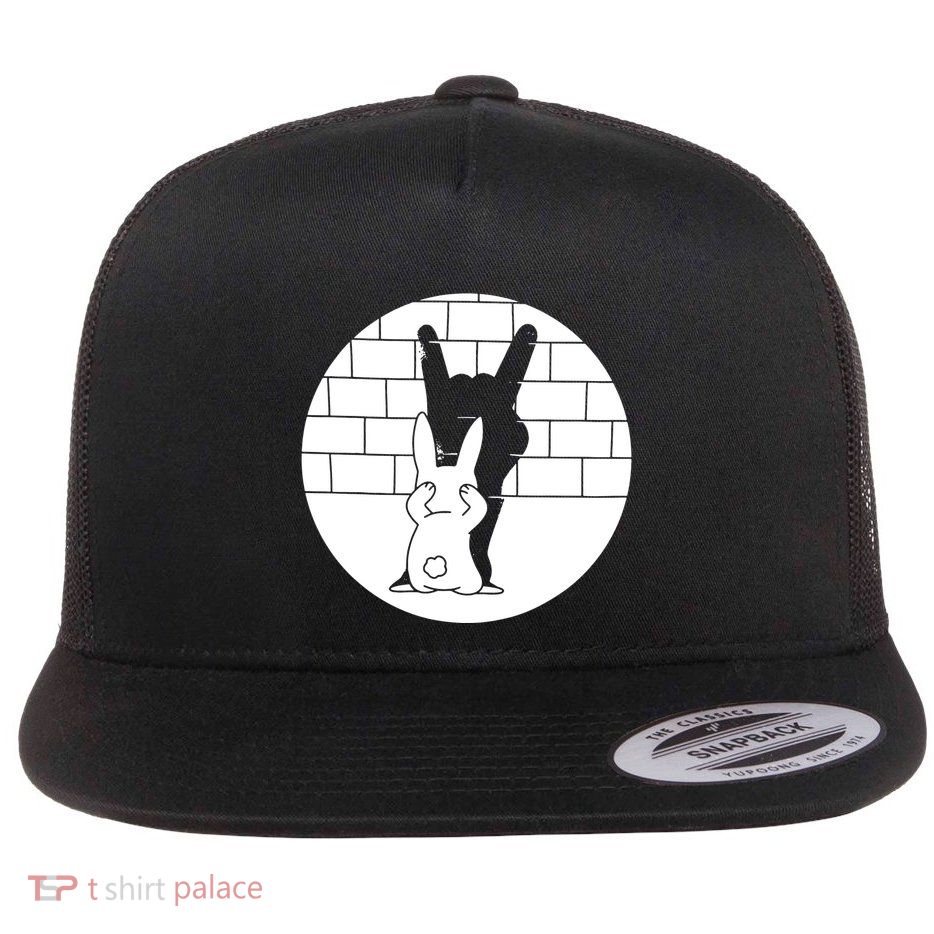 Funny Rabbit Bunny Animal Shadow Puppet Flatbill Hat