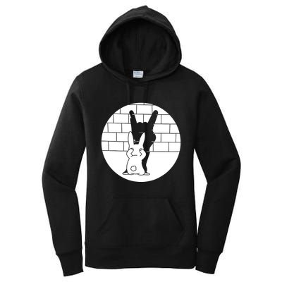 Funny Rabbit Bunny Animal Shadow Puppet Women's Pullover Hoodie