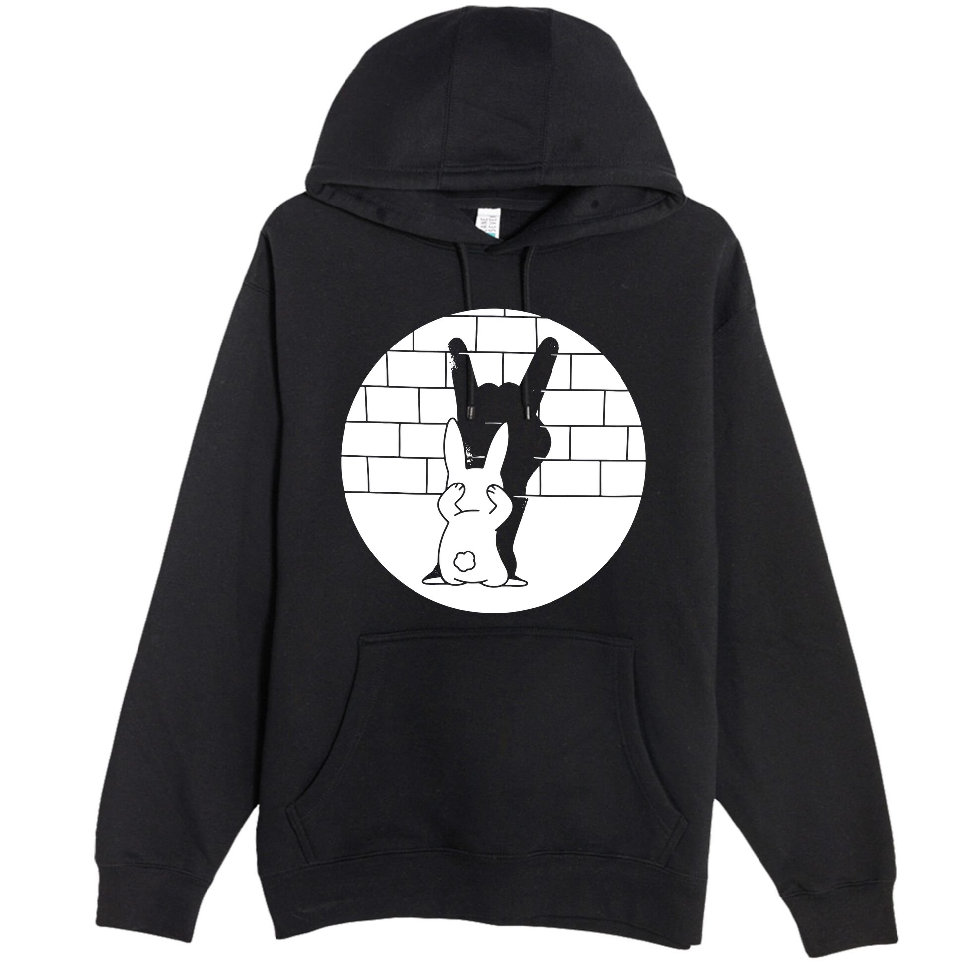 Funny Rabbit Bunny Animal Shadow Puppet Premium Pullover Hoodie
