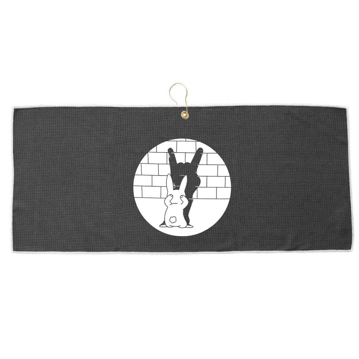 Funny Rabbit Bunny Animal Shadow Puppet Large Microfiber Waffle Golf Towel
