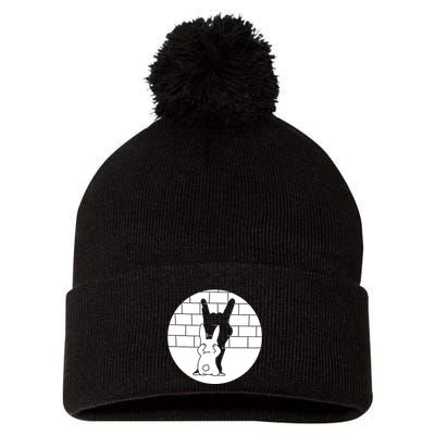 Funny Rabbit Bunny Animal Shadow Puppet Pom Pom 12in Knit Beanie