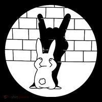 Funny Rabbit Bunny Animal Shadow Puppet Pom Pom 12in Knit Beanie
