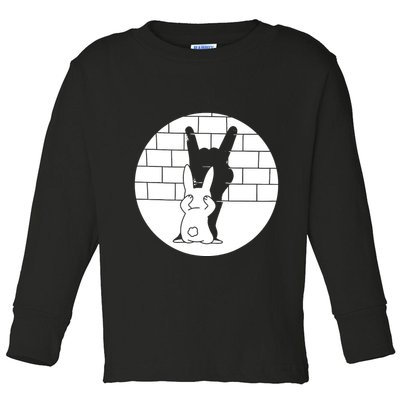 Funny Rabbit Bunny Animal Shadow Puppet Toddler Long Sleeve Shirt