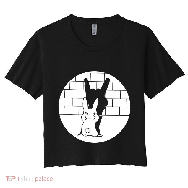 Funny Rabbit Bunny Animal Shadow Puppet Crop Top