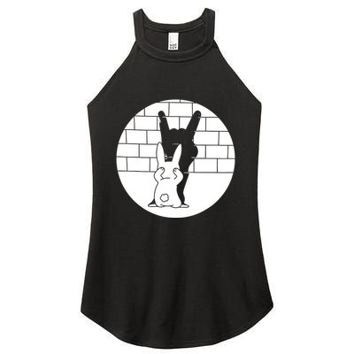 Funny Rabbit Bunny Animal Shadow Puppet Women's Perfect Tri Rocker Tank