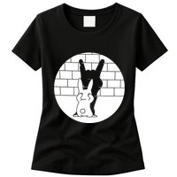 Funny Rabbit Bunny Animal Shadow Puppet Womens T-Shirt