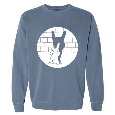 Funny Rabbit Bunny Animal Shadow Puppet Garment-Dyed Sweatshirt