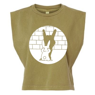 Funny Rabbit Bunny Animal Shadow Puppet Garment-Dyed Women's Muscle Tee