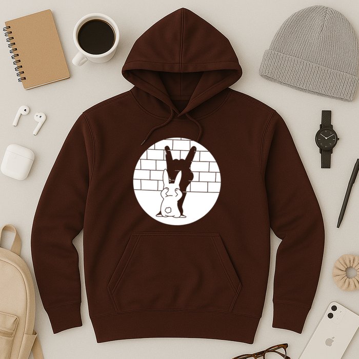 Funny Rabbit Bunny Animal Shadow Puppet Hoodie