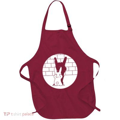 Funny Rabbit Bunny Animal Shadow Puppet Full-Length Apron With Pockets