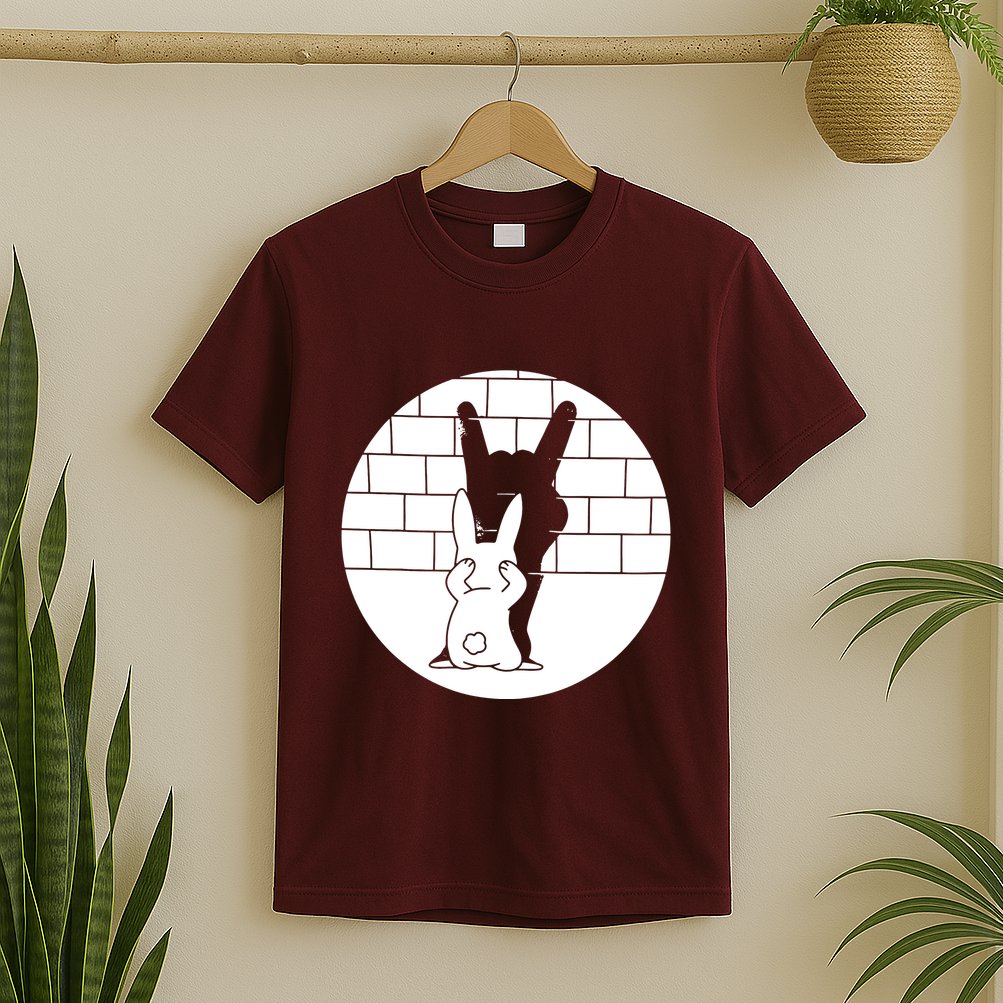 Funny Rabbit Bunny Animal Shadow Puppet T-Shirt