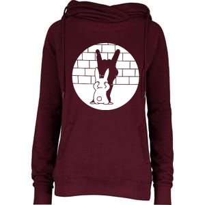 Funny Rabbit Bunny Animal Shadow Puppet Womens Funnel Neck Pullover Hood