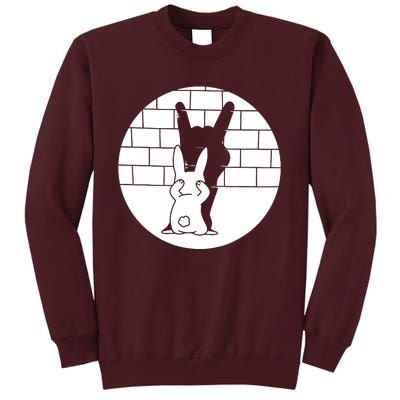 Funny Rabbit Bunny Animal Shadow Puppet Tall Sweatshirt