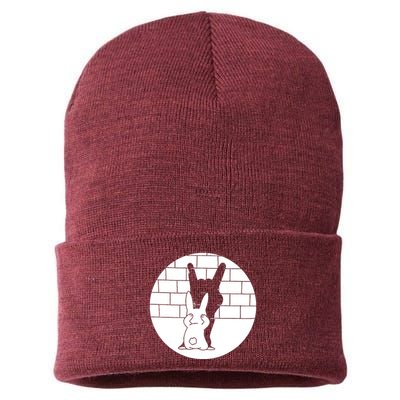 Funny Rabbit Bunny Animal Shadow Puppet Sustainable Knit Beanie