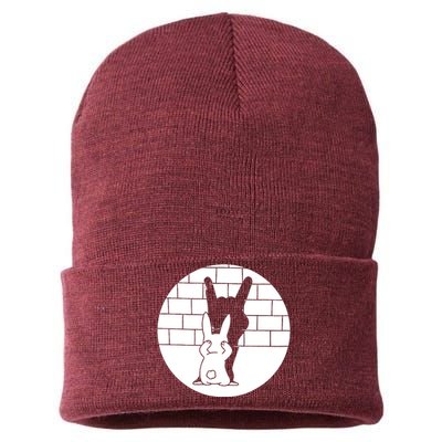 Funny Rabbit Bunny Animal Shadow Puppet Sustainable Knit Beanie