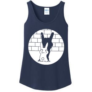 Funny Rabbit Bunny Animal Shadow Puppet Ladies Essential Tank