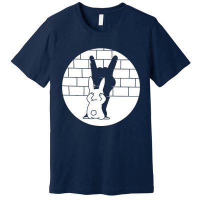 Funny Rabbit Bunny Animal Shadow Puppet Premium T-Shirt