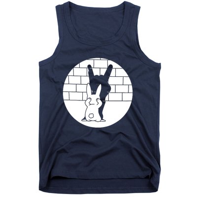 Funny Rabbit Bunny Animal Shadow Puppet Tank Top